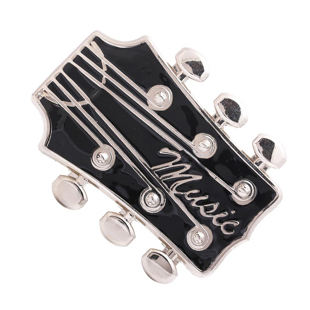 Men's Fashion Western Cowboy Guitar Music Headstock Belt Buckle Accessory