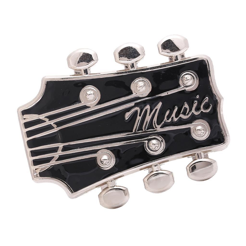 Men's Fashion Western Cowboy Guitar Music Headstock Belt Buckle Accessory