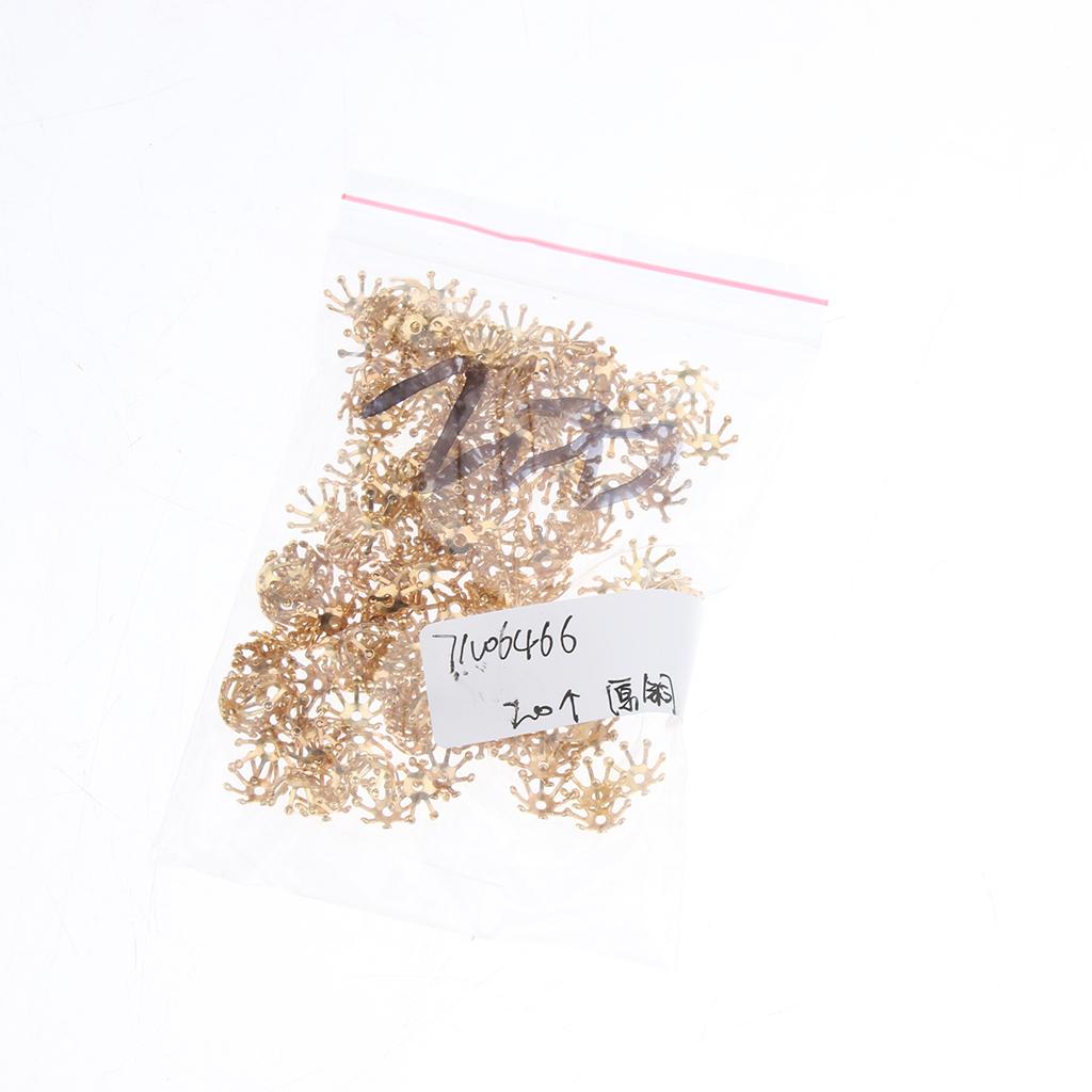 200Pcs 10mm 3D Metal Flower Spacer Bead Caps DIY Jewelry Findings Gold 2