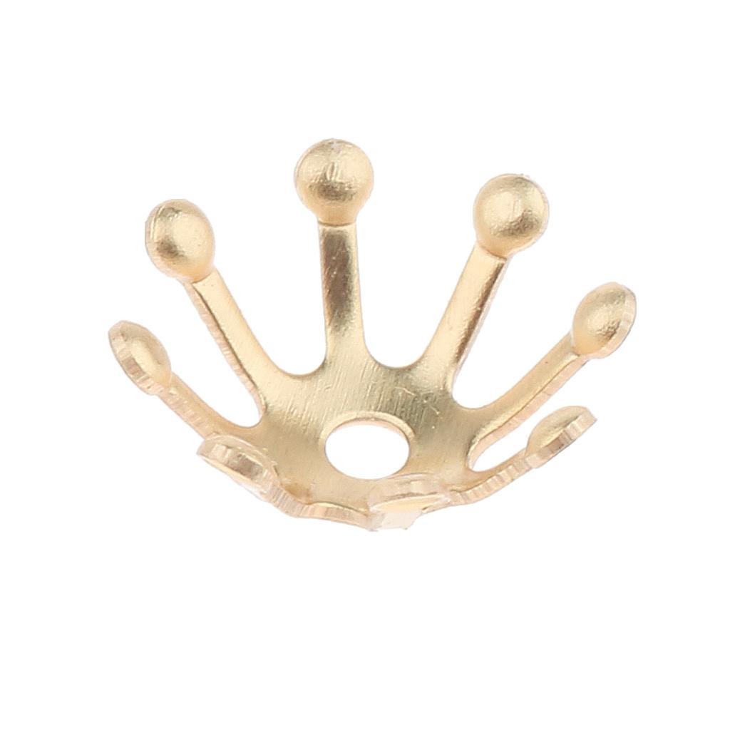 200Pcs 10mm 3D Metal Flower Spacer Bead Caps DIY Jewelry Findings Gold 2