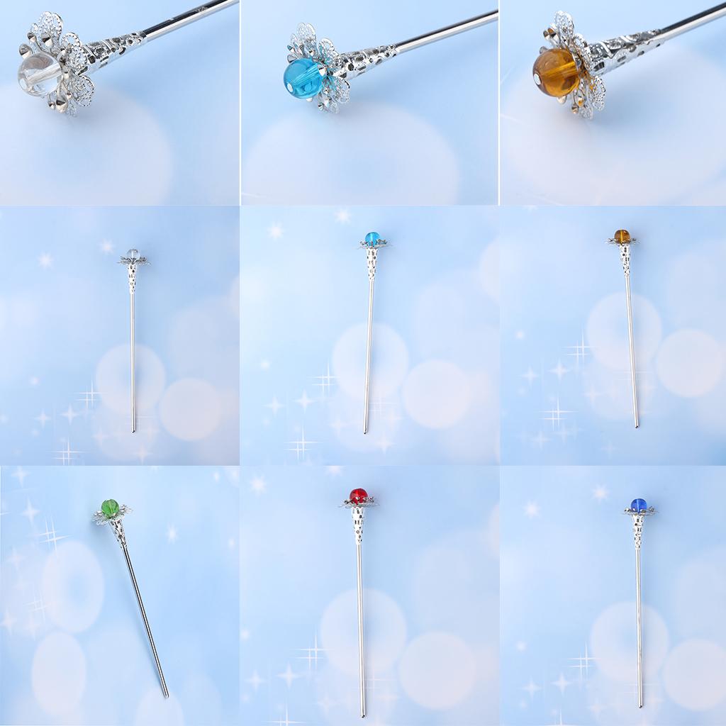 Retro Chinese Petunia Flower Hair Stick Wedding Bridal Chignon Pin White