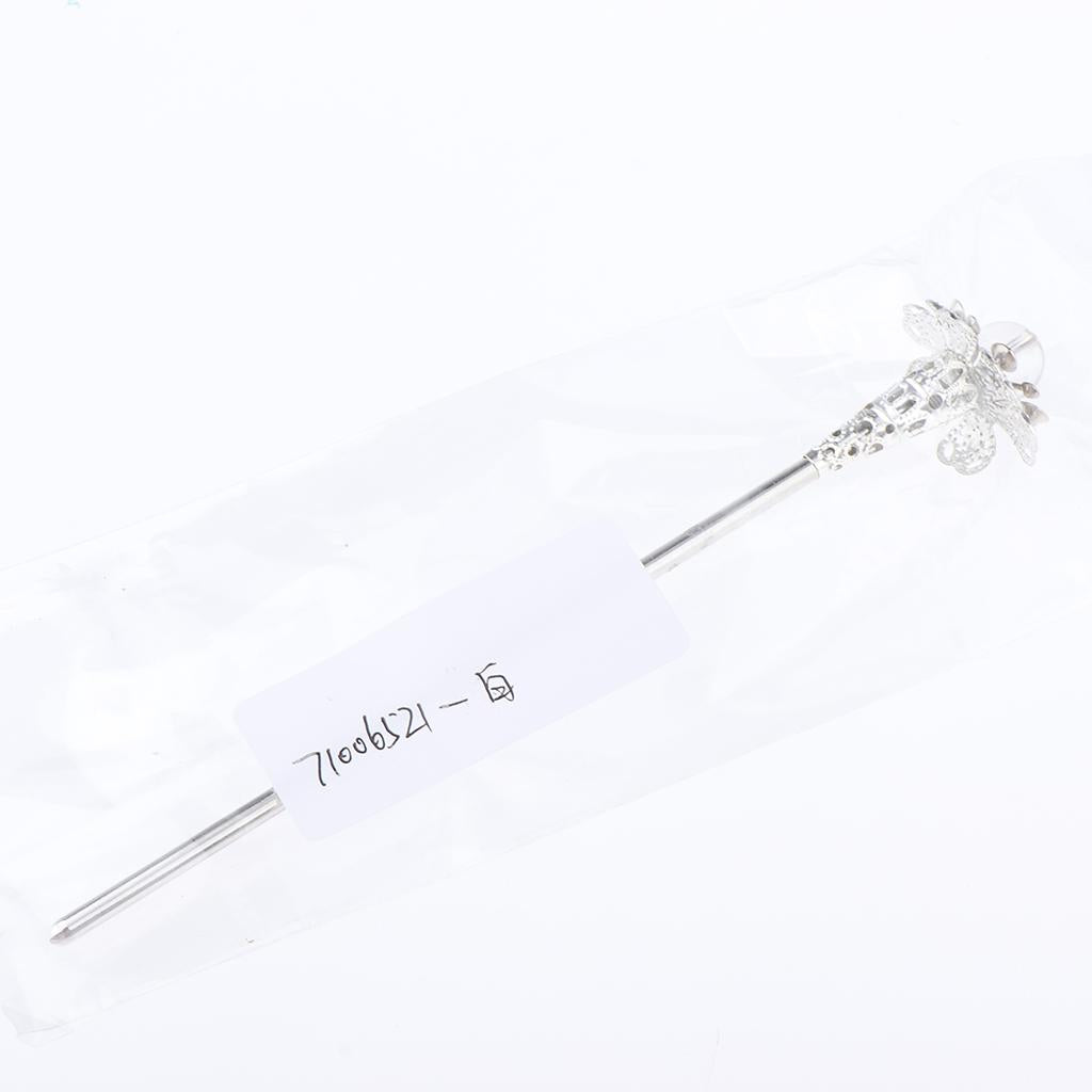 Retro Chinese Petunia Flower Hair Stick Wedding Bridal Chignon Pin White