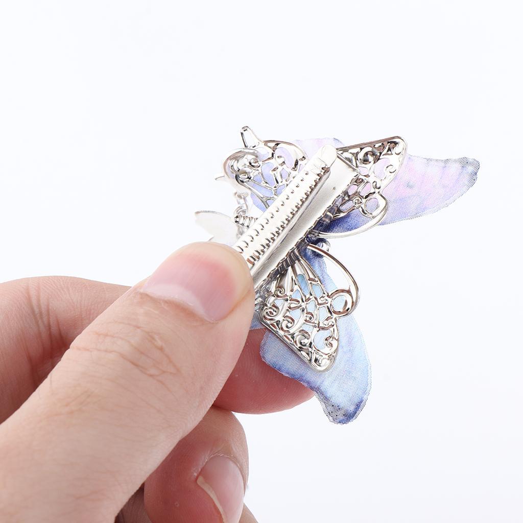 Girls Butterfly Hair Clip Pin Princess Fancy Dress Hair Accessories Blue