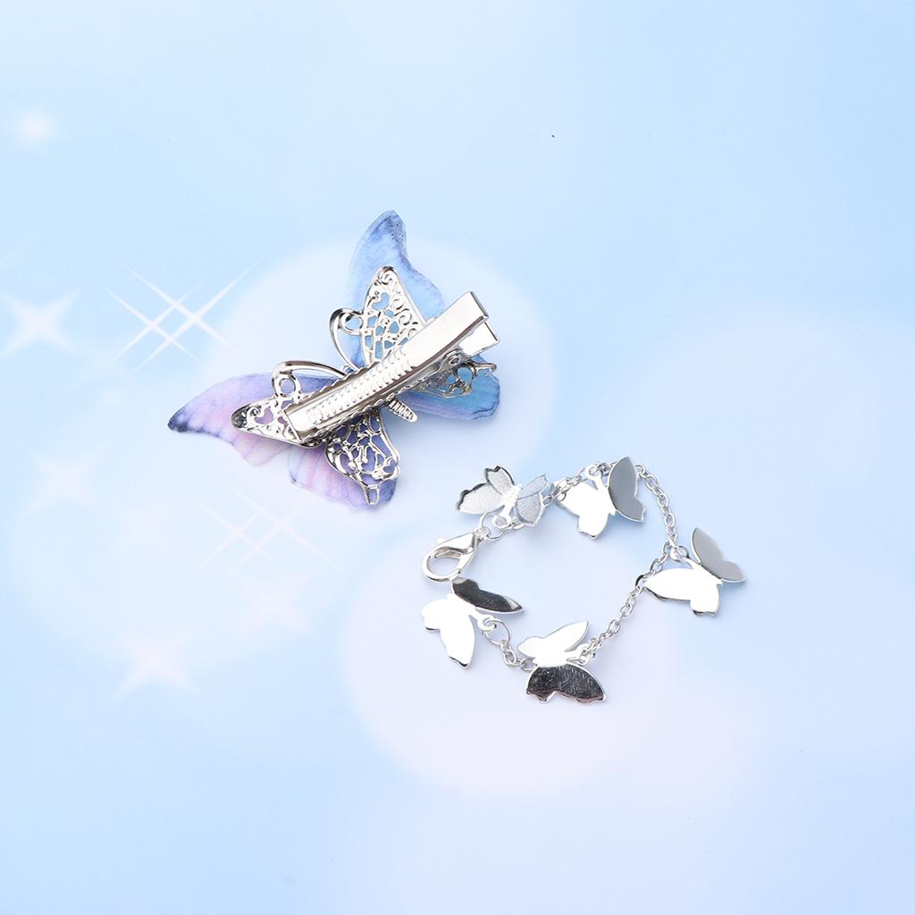 Girls Butterfly Hair Clip Pin Princess Fancy Dress Hair Accessories Blue