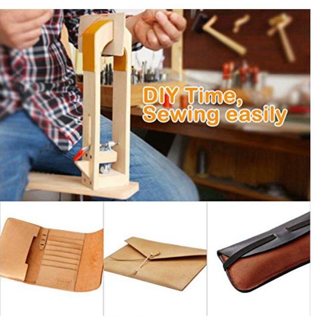 Wood Leathercraft Hand Stitching Lacing Sewing Pony Horse Clamp Desktop Tool