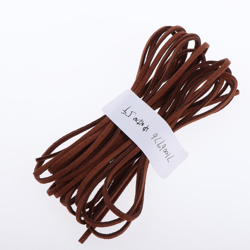 3mmx1m Leather Cord Strings for Bracelet Necklace Jewelry Making Brown