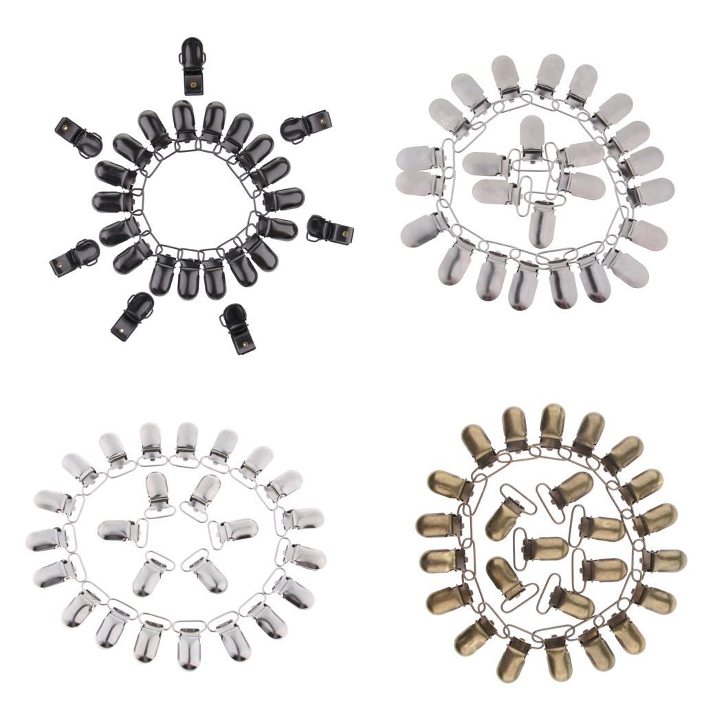 25Pcs Pacifier Suspender Holder Clip Strap Clips DIY Sewing Craft Loop 20mm