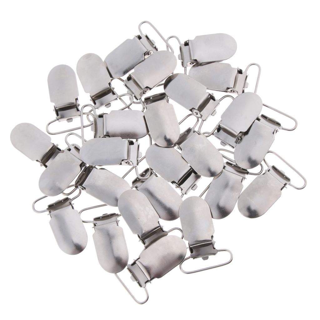 25Pcs Pacifier Suspender Holder Clip Strap Clips DIY Sewing Craft Loop 20mm