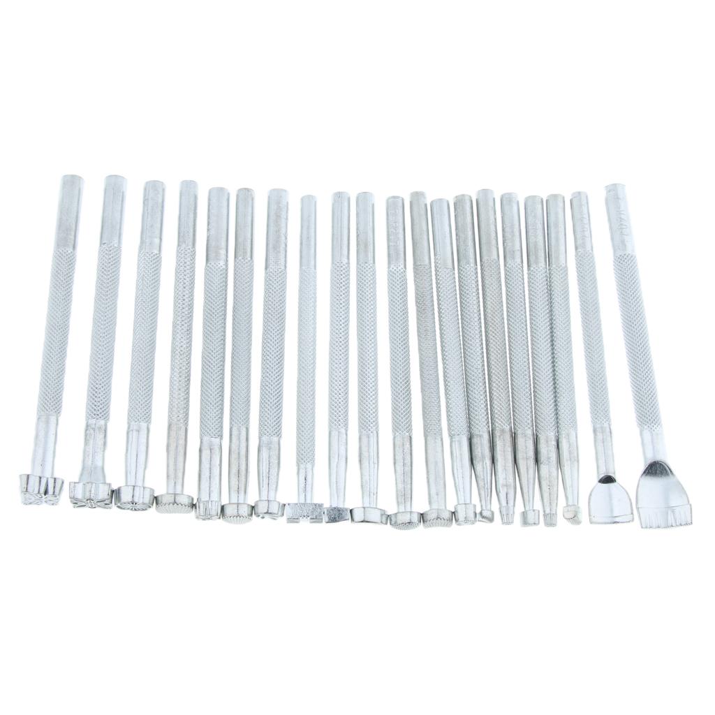 20/pack Leather Working Saddle Making Stamps Tools Set Leathercraft DIY