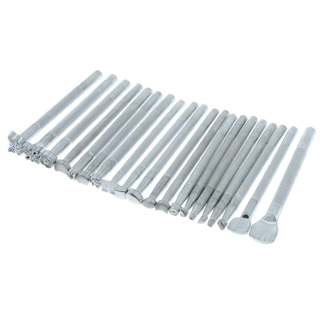 20/pack Leather Working Saddle Making Stamps Tools Set Leathercraft DIY