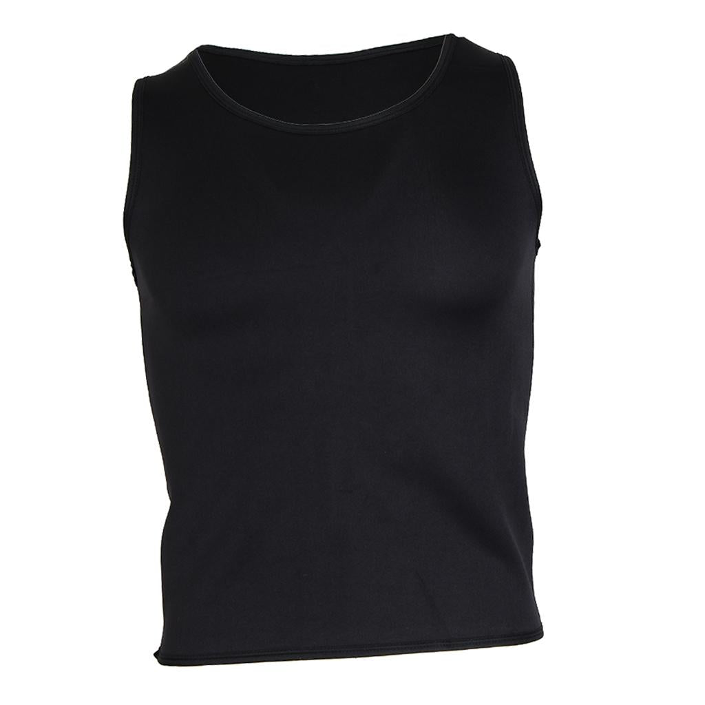Men Sauna Sweat Vest Weightloss Shapewear Neoprene Tank Top XL Black
