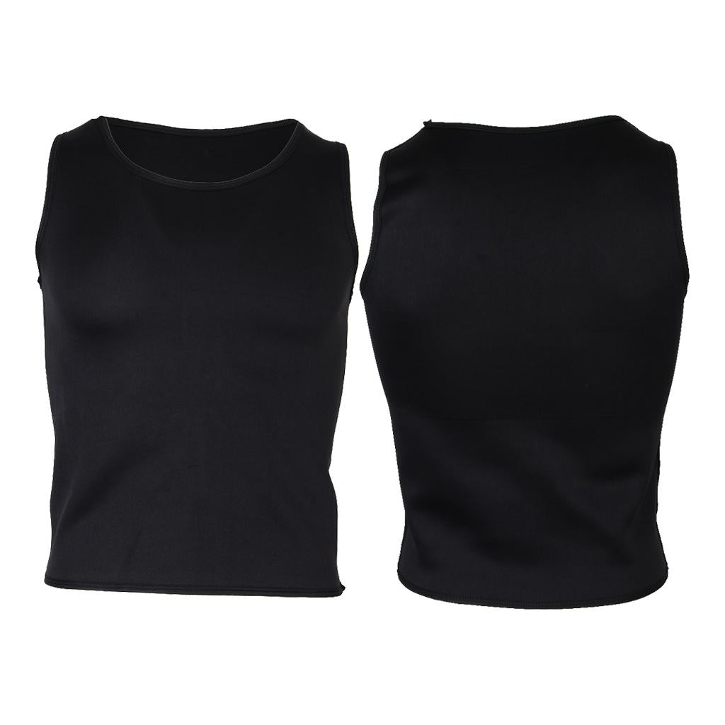 Men Sauna Sweat Vest Weightloss Shapewear Neoprene Tank Top XL Black