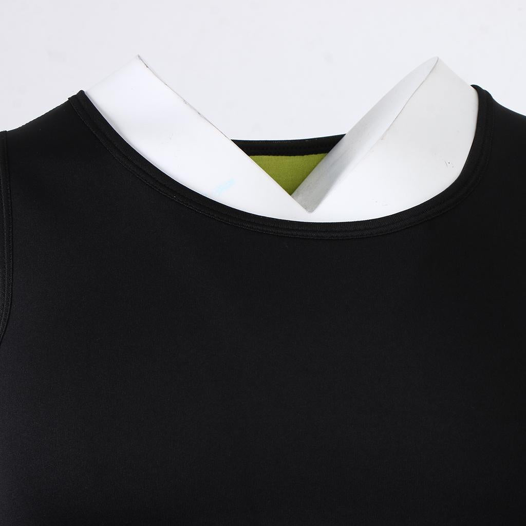Men Sauna Sweat Vest Weightloss Shapewear Neoprene Tank Top XL Black Yellow