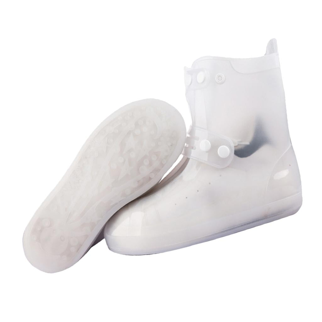 Waterproof Rain Snow Shoe Covers Foldable Thicken Sole Overshoes White M