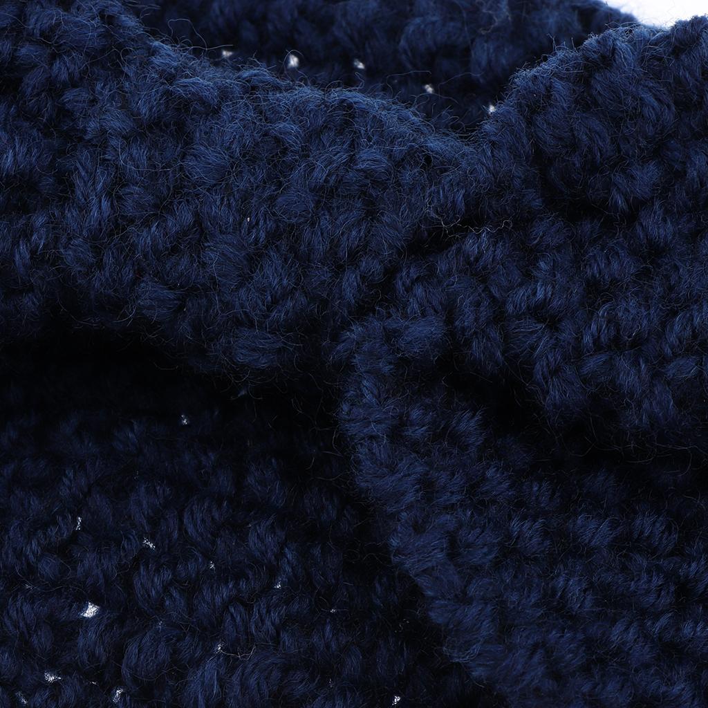 Bow Turban Knitted Headwrap Hair Band Winter Ear Warmer Headband Blue