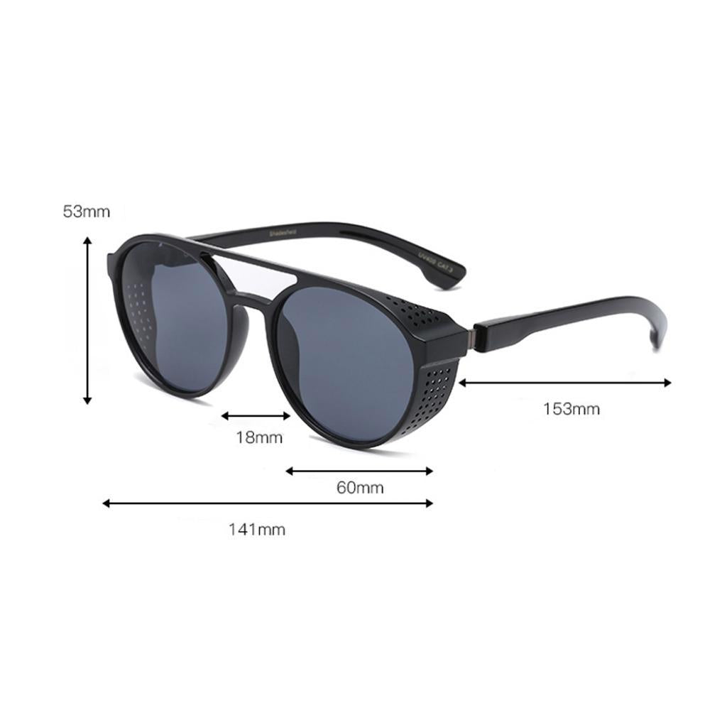 Unisex Steampunk Sunglasses Shades Metal Plastic Frame Glasses Eyewear Blue