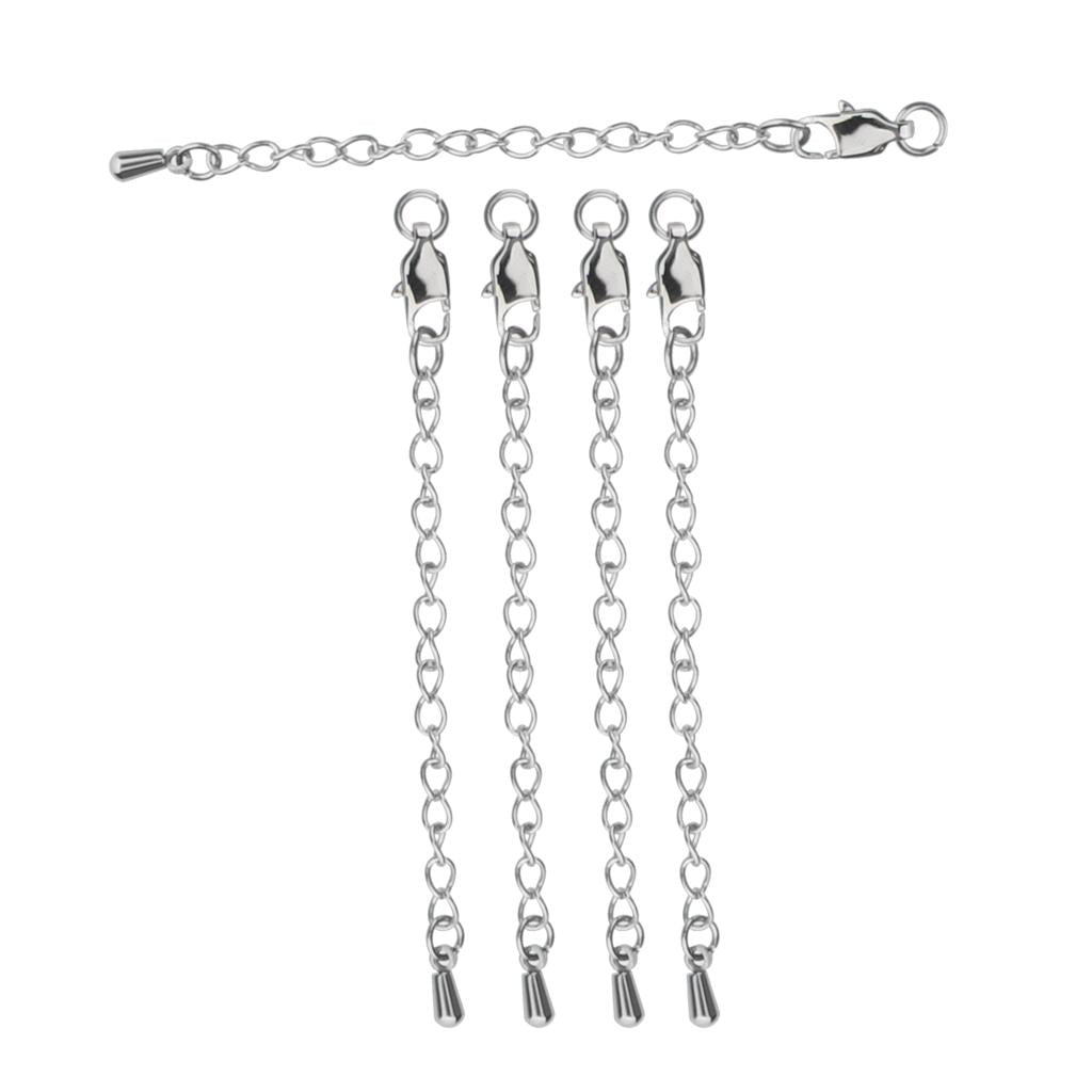 5Pcs Chain Extenders for Necklace Bracelet Jewelry Making Supplies Flat Clasp