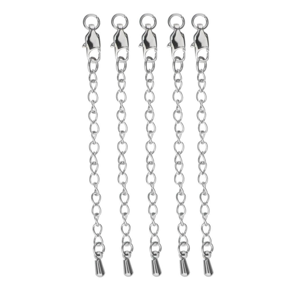 5Pcs Chain Extenders for Necklace Bracelet Jewelry Making Supplies Flat Clasp