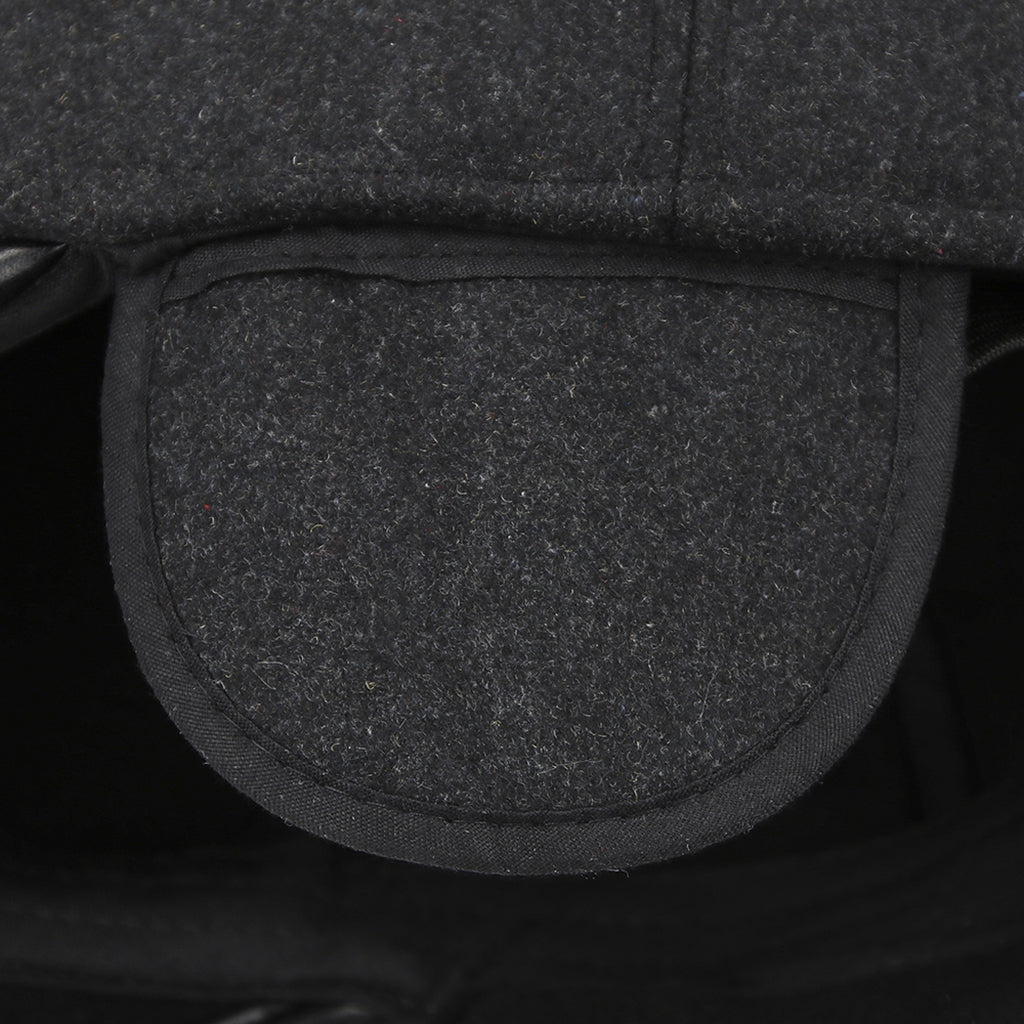 Mens Winter Warm Wool Blend Baseball Cap Hat with Fold Earmuffs Warmer Gray