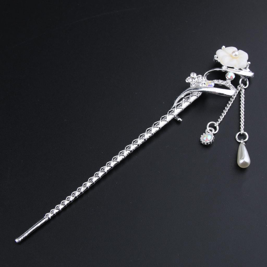Chinese Hair Stick Chopstick Dangle Hairpin Chignon Pin Tassel Pendant Decor 1