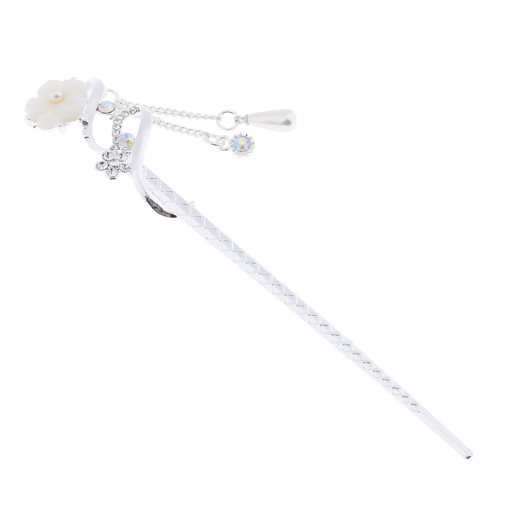 Chinese Hair Stick Chopstick Dangle Hairpin Chignon Pin Tassel Pendant Decor 1