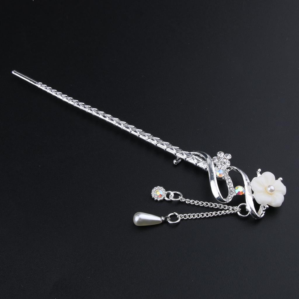 Chinese Hair Stick Chopstick Dangle Hairpin Chignon Pin Tassel Pendant Decor 1