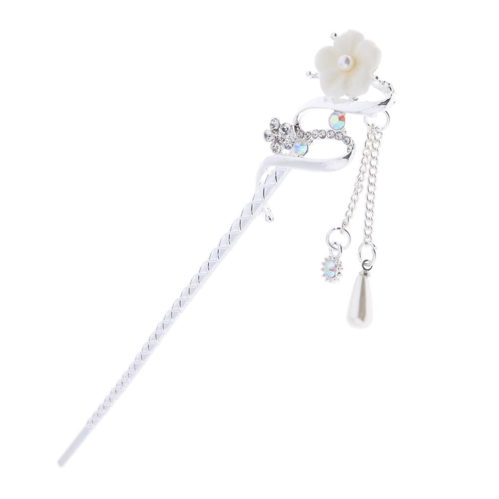 Chinese Hair Stick Chopstick Dangle Hairpin Chignon Pin Tassel Pendant Decor 1