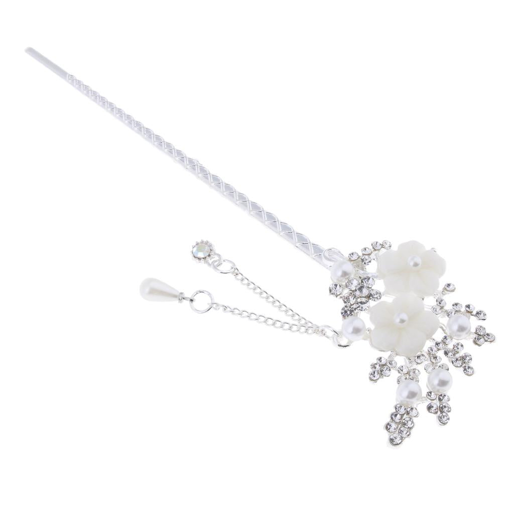 Chinese Hair Stick Chopstick Dangle Hairpin Chignon Pin Tassel Pendant Decor 2