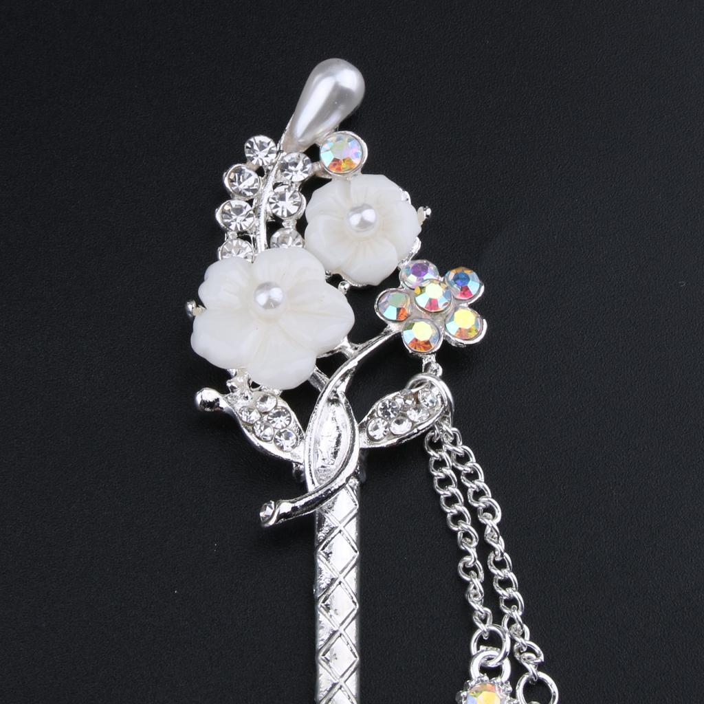 Chinese Hair Stick Chopstick Dangle Hairpin Chignon Pin Tassel Pendant Decor 3