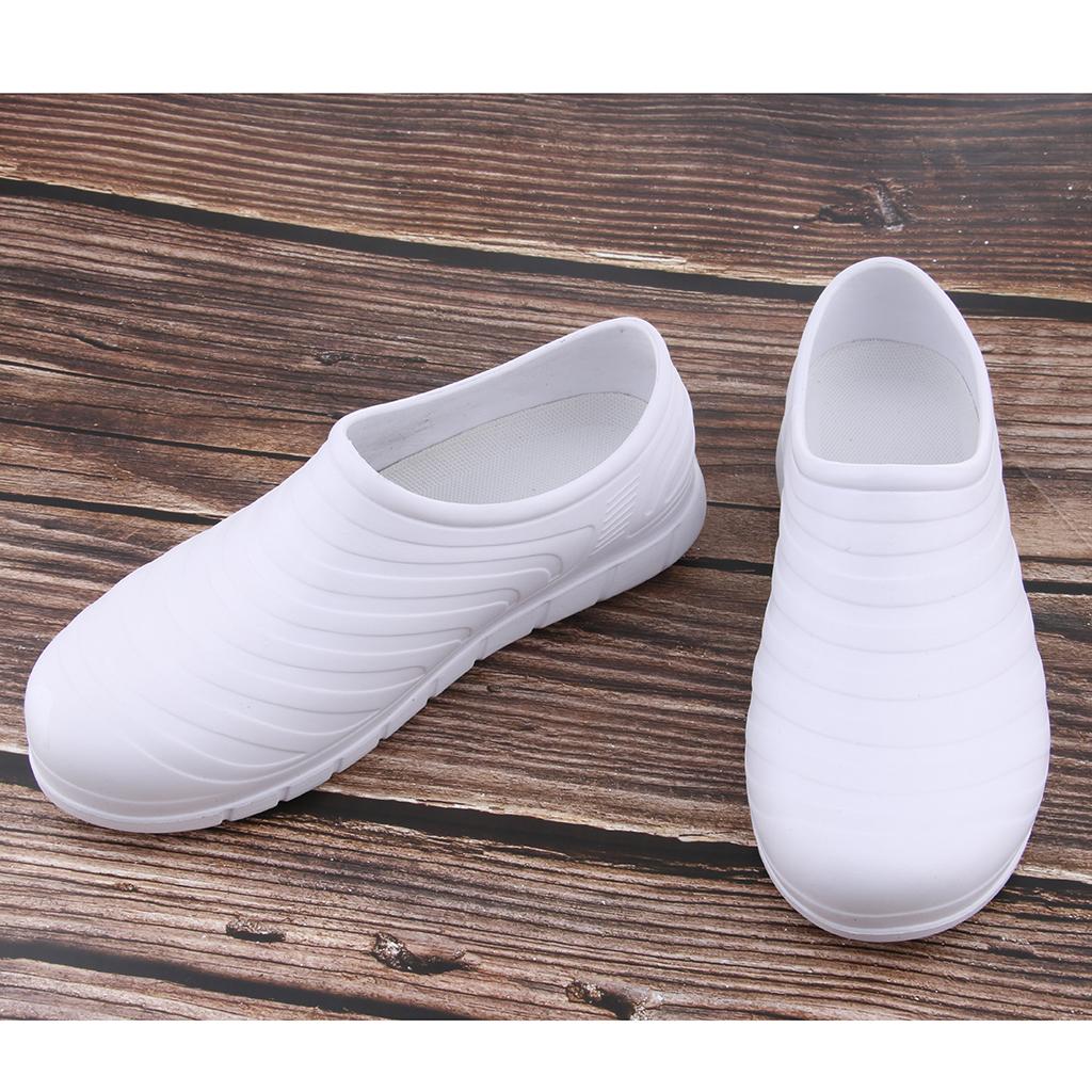Unisex Non Slip Chef Clog Oil Water Resistant Work Lightweight Shoe White 38