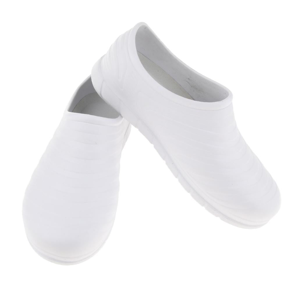 Unisex Non Slip Chef Clog Oil Water Resistant Work Lightweight Shoe White 39