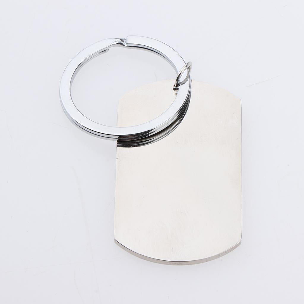 Stainless Steel Dog Tag Pendant Key Ring Keychain Necklace Gift DIY To My Son Love Mum