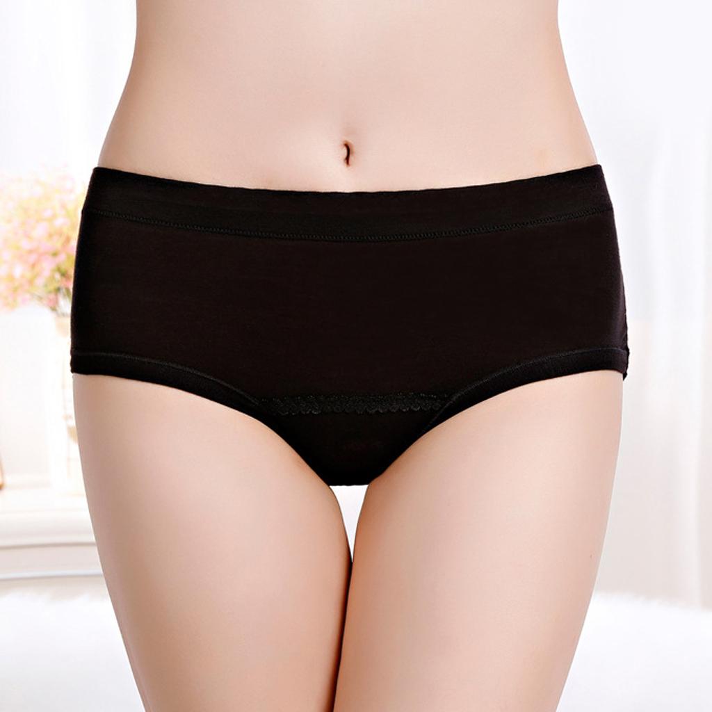 Women's Menstrual Period Panties Leakproof Physiological Underwear Black XL