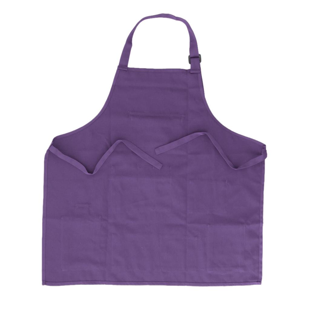 Professional Artist Apron Canvas Long Bib Painting Apron Salon Work Apron Purple