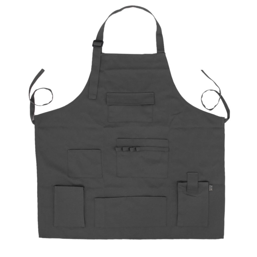 Professional Artist Apron Canvas Long Bib Painting Apron Salon Work Apron Gray