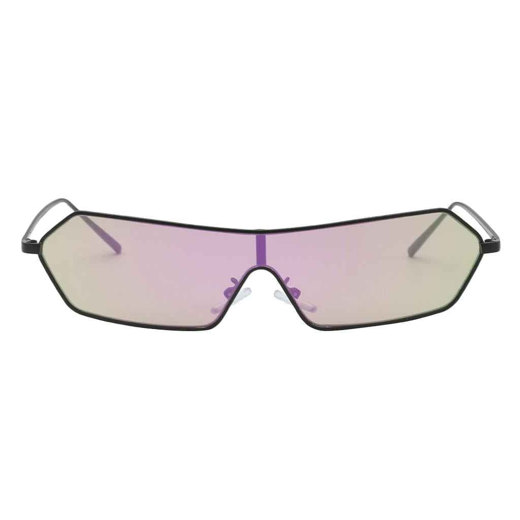 Vintage Anti-UV Square Mirrored Sunglasses Metal Glasses Eyewear Purple