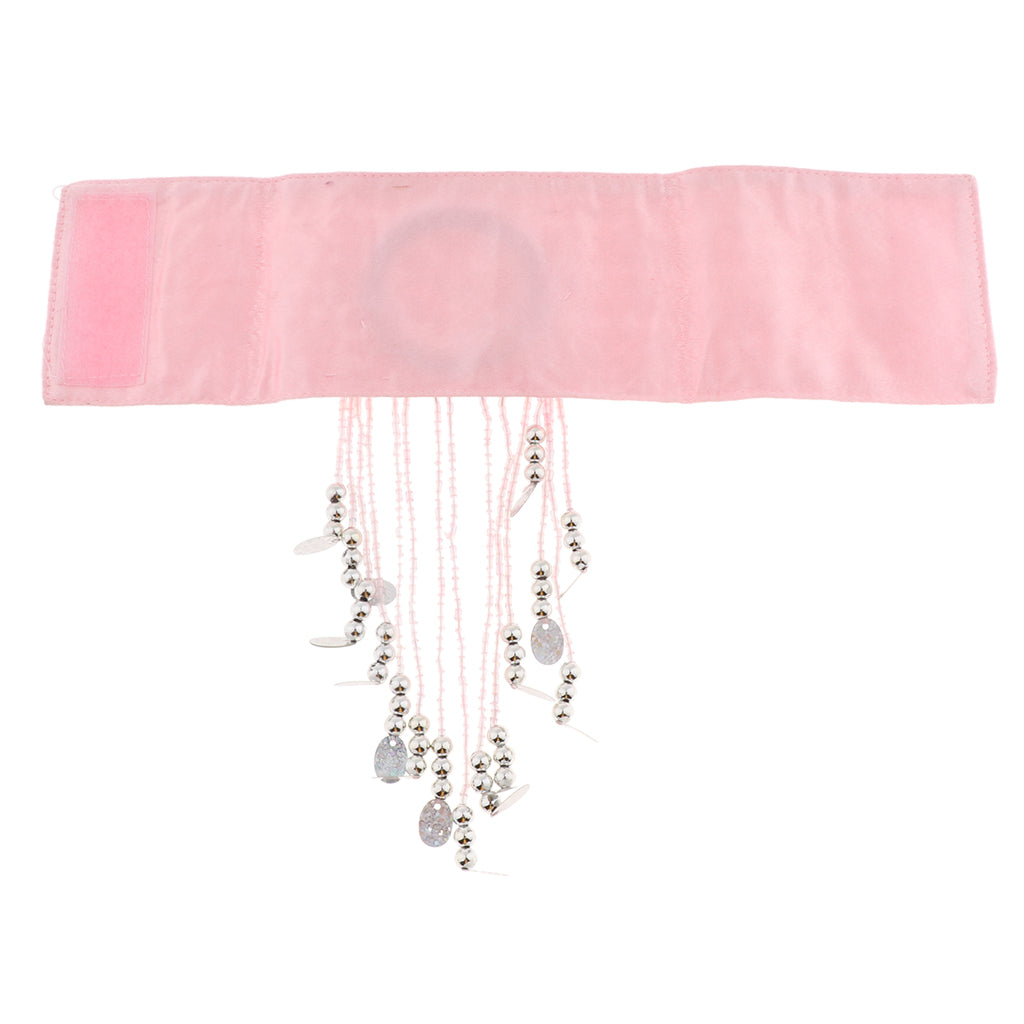 Belly Dance Tassel Bracelet Wrist Ankle Arm Cuffs Wristband Gypsy Jewelry Pink