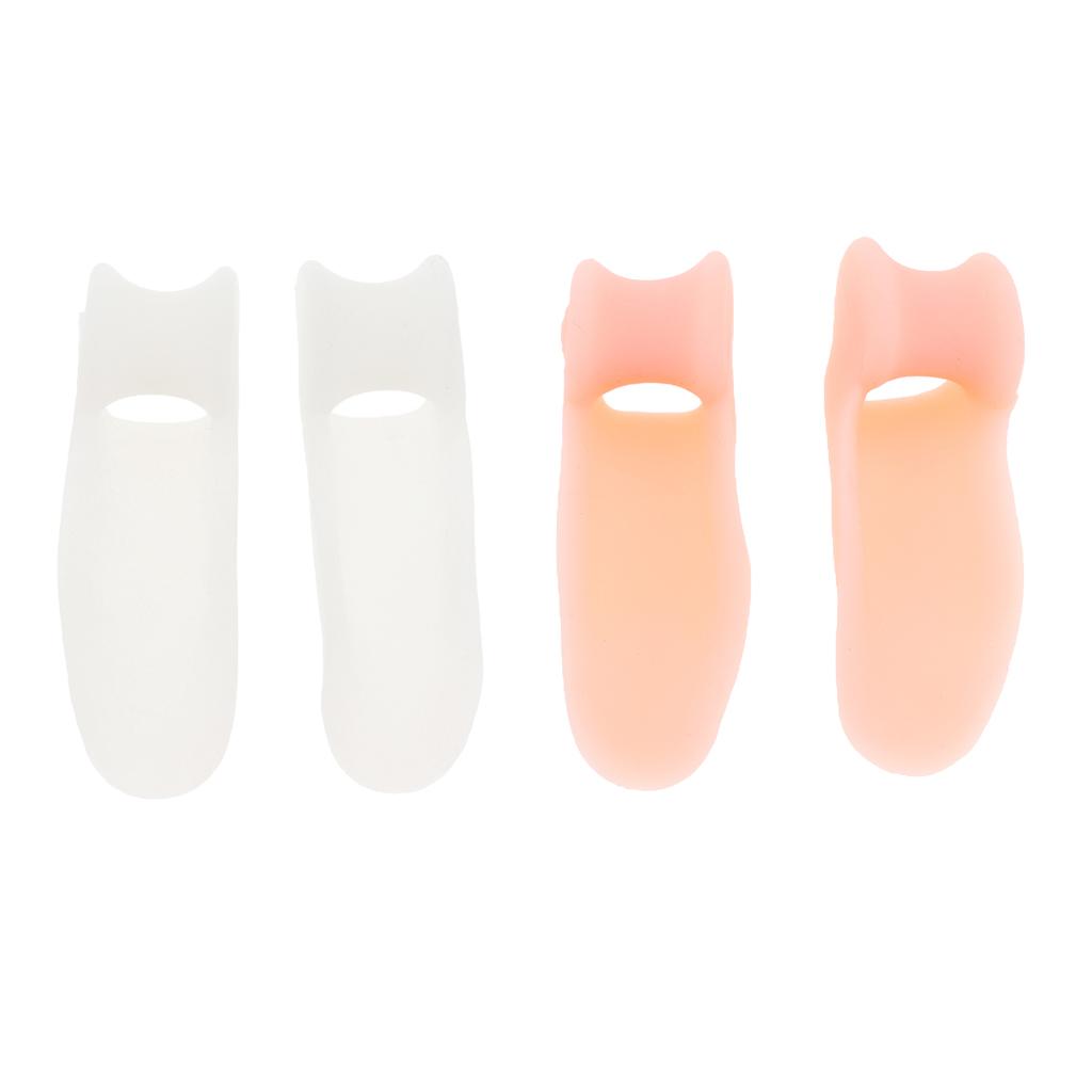 2x1 Pair Little Toe Bunion Cushion Pain Toe Separators Gel Straighteners White