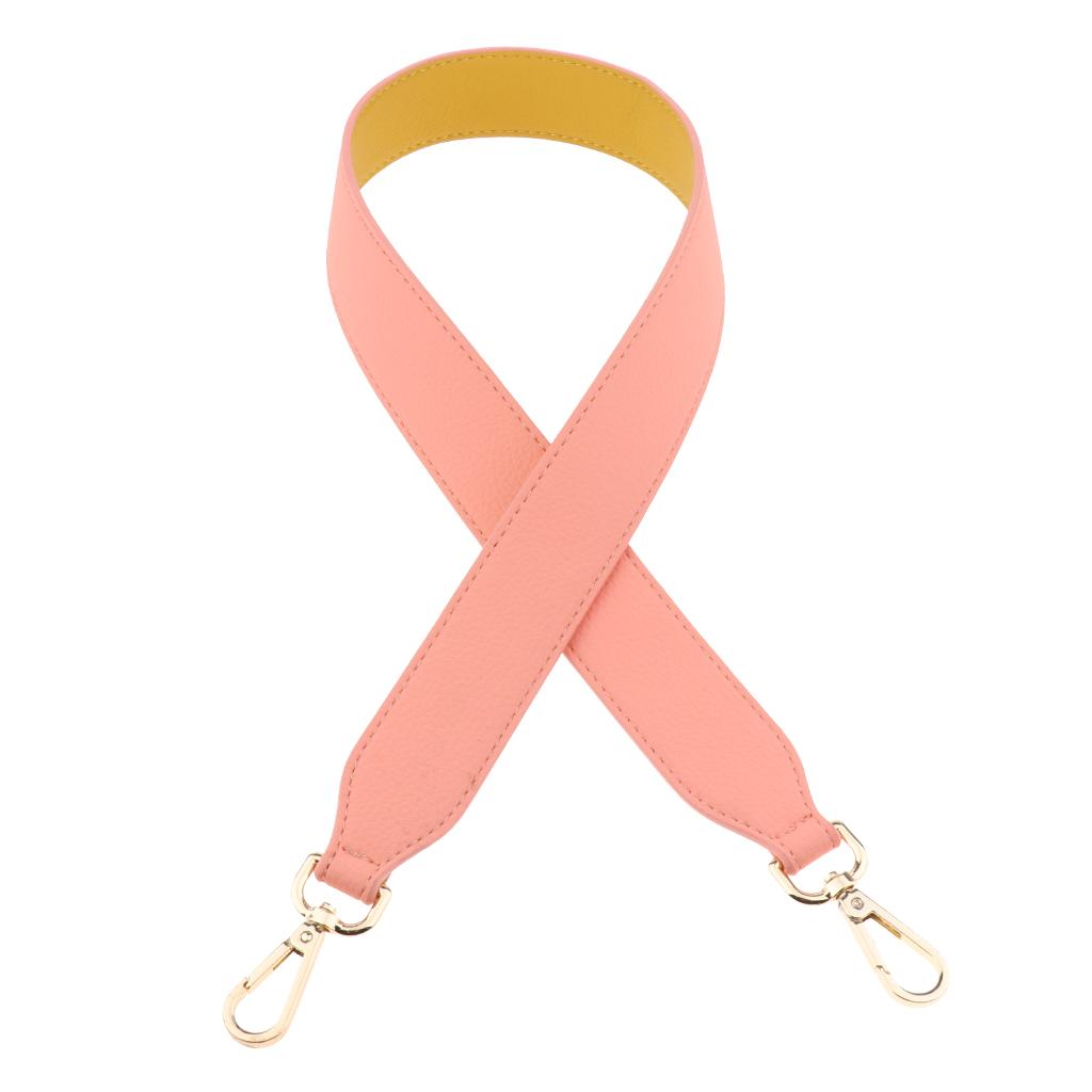 Women HandBag Straps Replacement PU Leather Shoulder Bag Handles Pink and Yellow