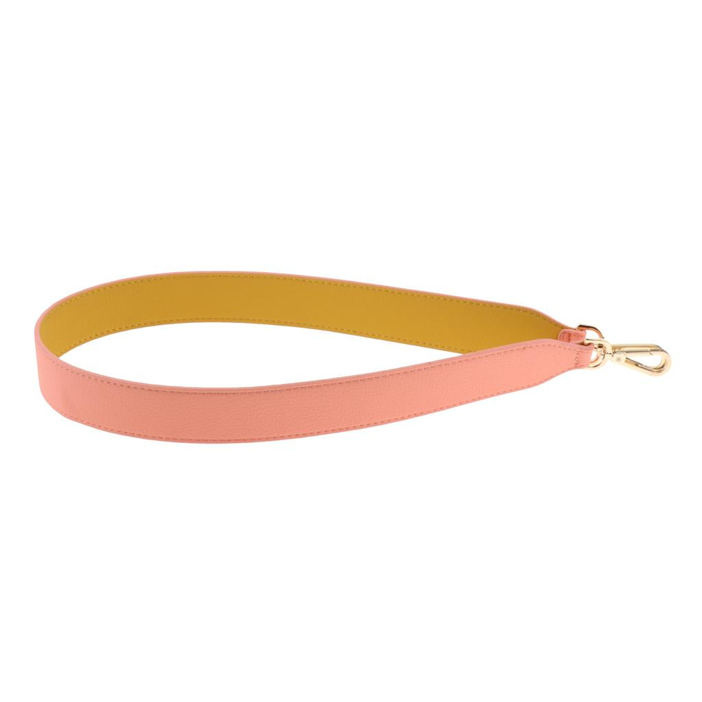 Women HandBag Straps Replacement PU Leather Shoulder Bag Handles Pink and Yellow
