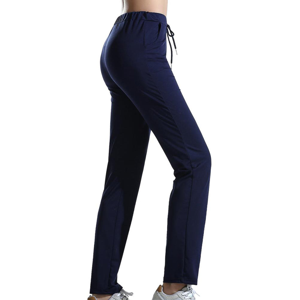 Womens Sweatpants Yoga Pants with Pockets Sport Workout Bottoms L Dark Blue