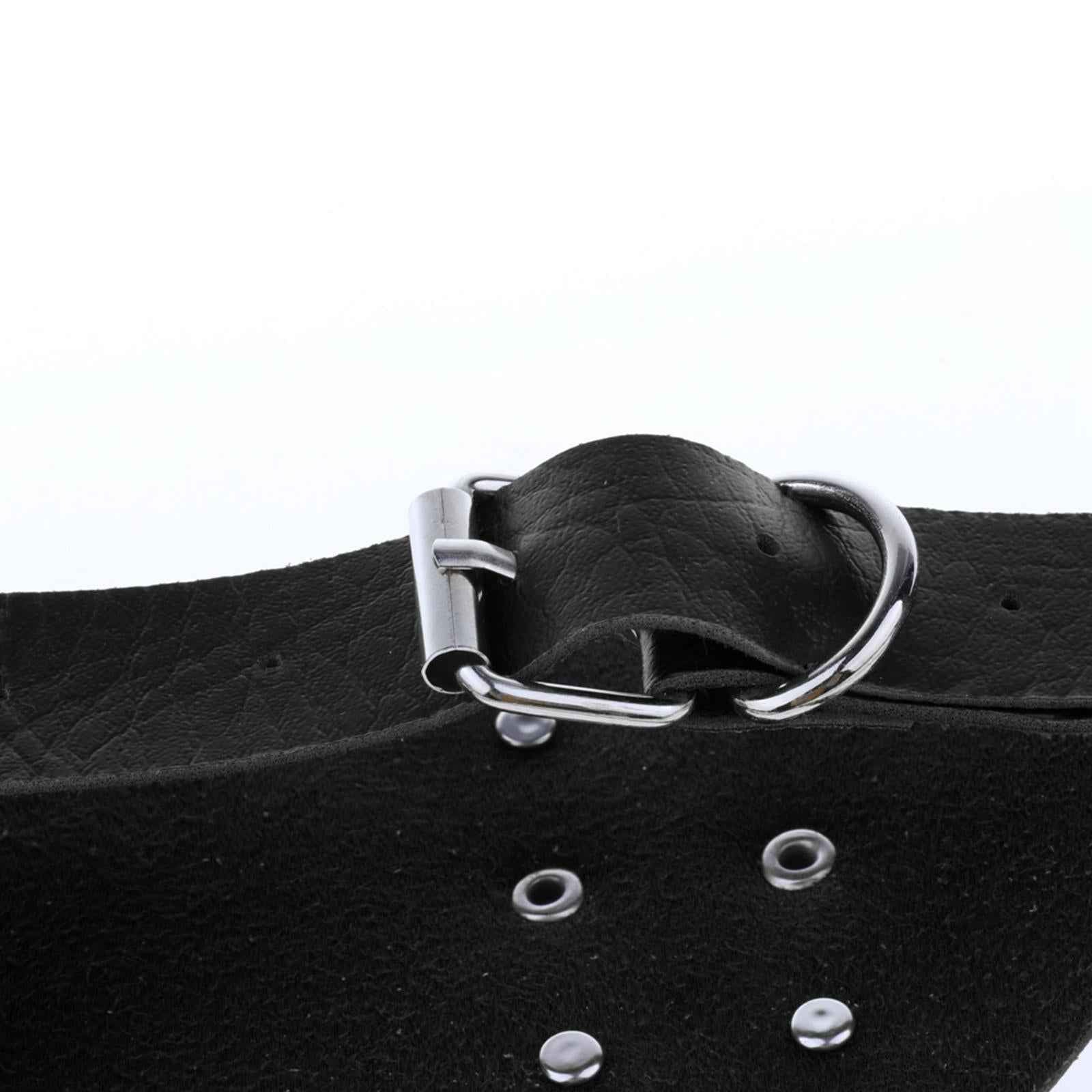 Women's Punk Waist Belt Leather Harness Adjustable Wide Waistband Black