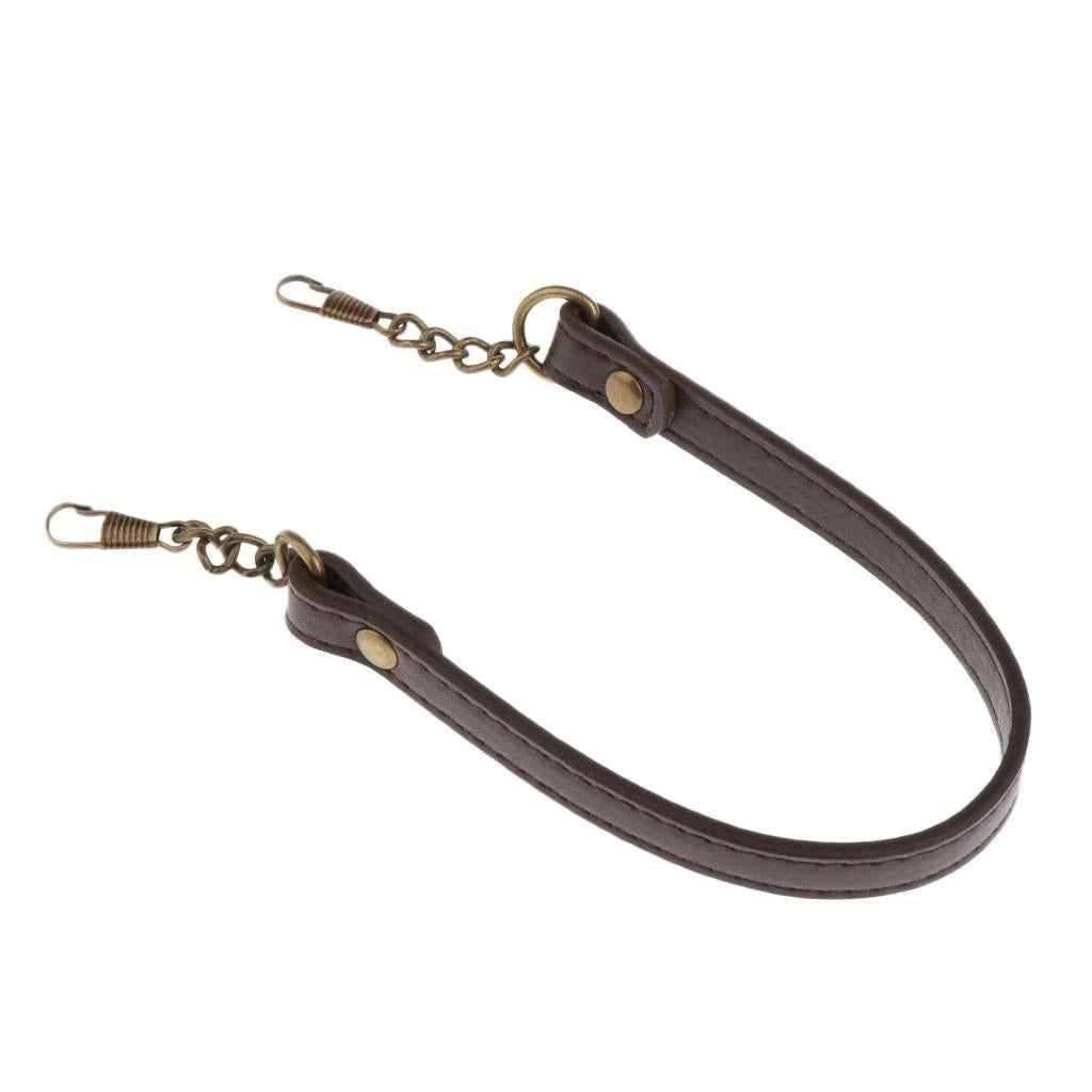 Short Bag Strap Replacement Pu Leather Handbag Handle DIY Bag Belts Brown