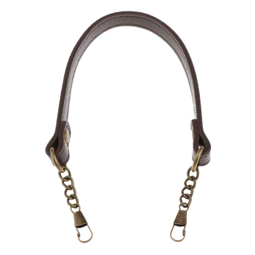 Short Bag Strap Replacement Pu Leather Handbag Handle DIY Bag Belts Brown