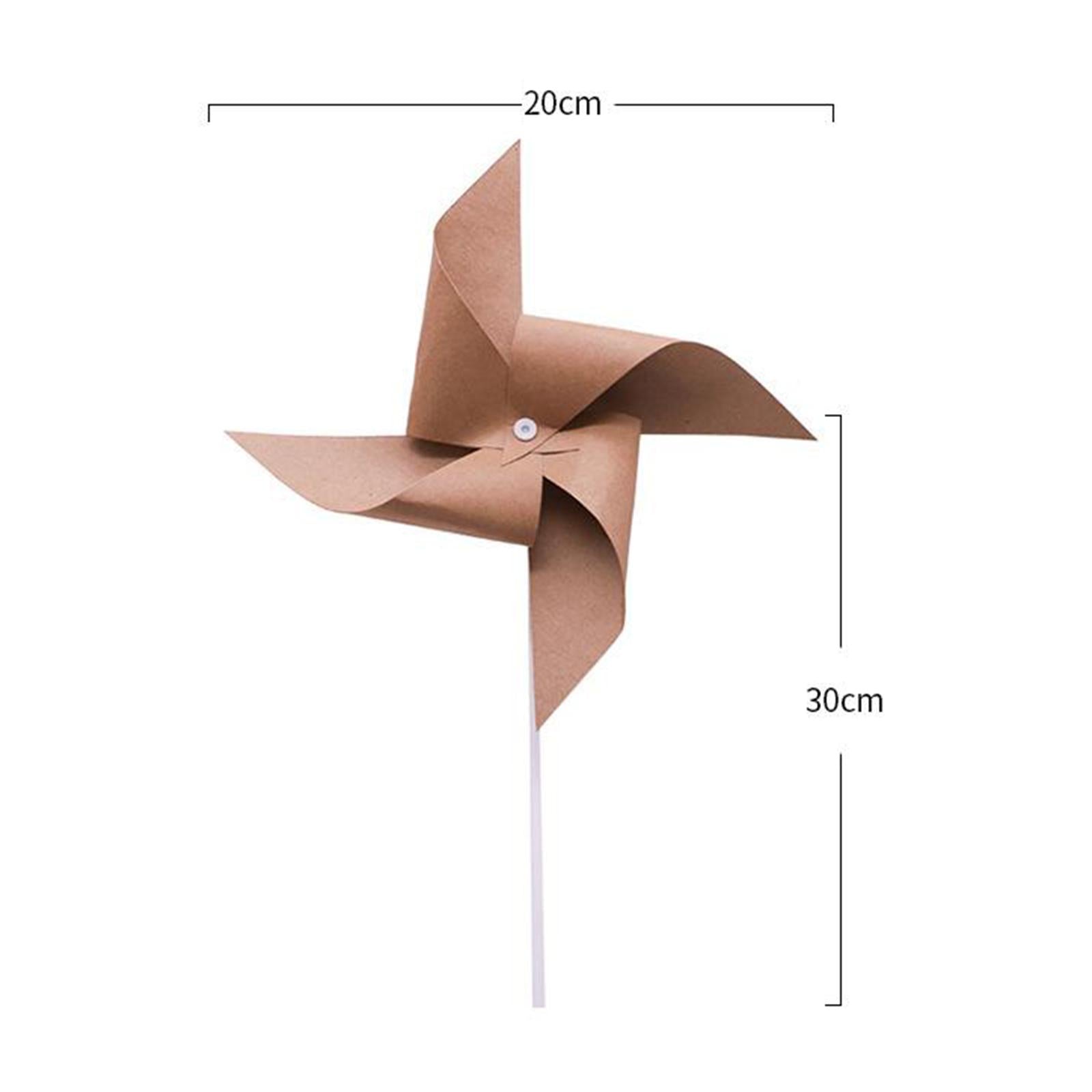 4x3Pcs Kraft Windmill Pinwheel Wind Spinner Garden Wedding Party Decor
