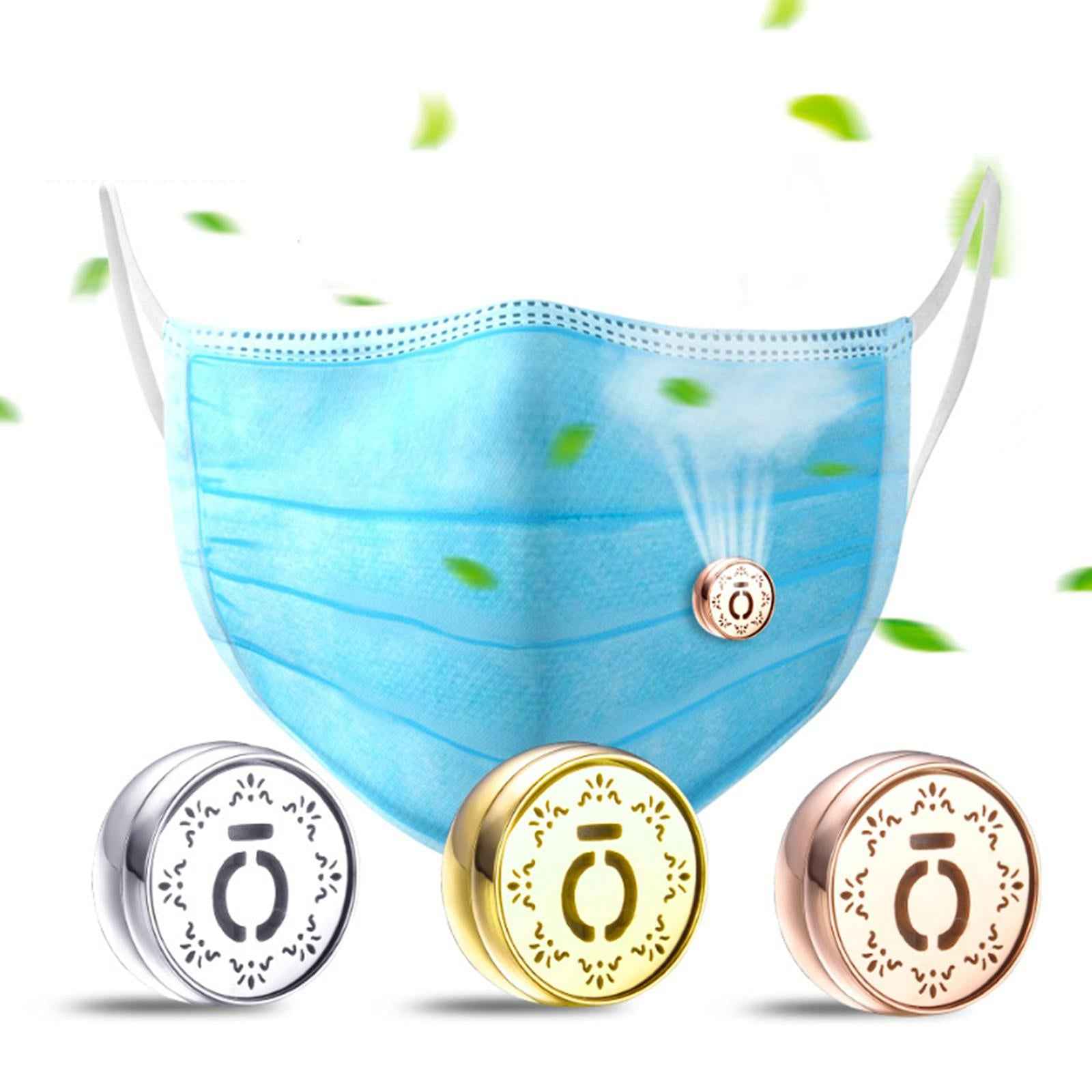 Face Mask Aromatherapy Essential Oil Diffuser Magnetic Button Silver A