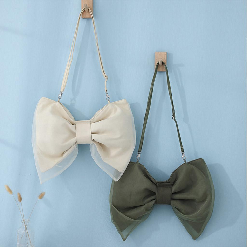 Bowknot Crossbody Bag Shoulder Bag Ladies Purse Tote Handbags for Shopping White