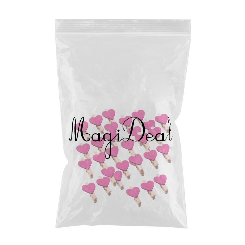 3x30pcs Mini Wooden Clothes Photo Paper Peg Clothespin Craft Clips 30MM Rose