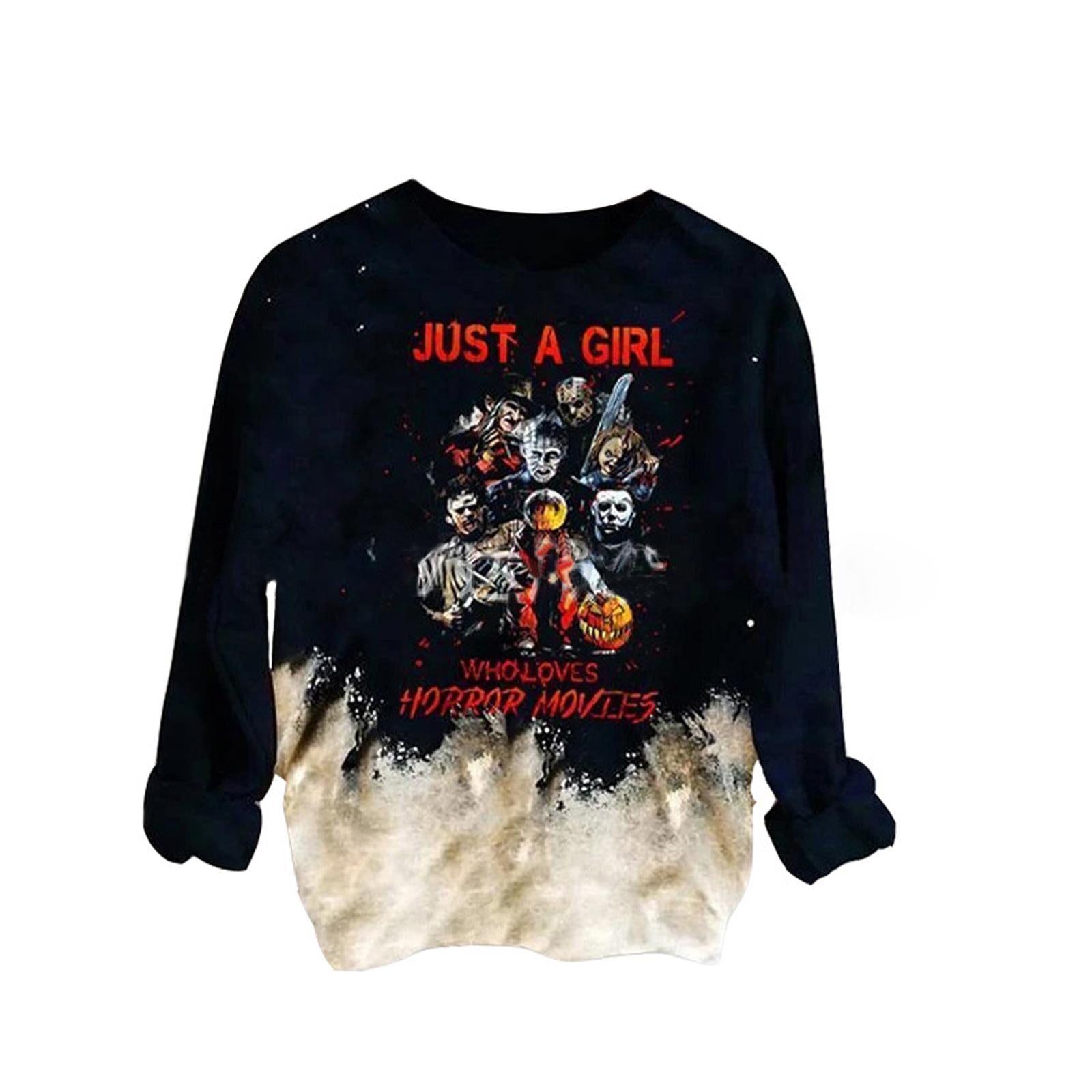 Crewneck Clothing Jumper Casual for Spring Ladies Two Skeletons M