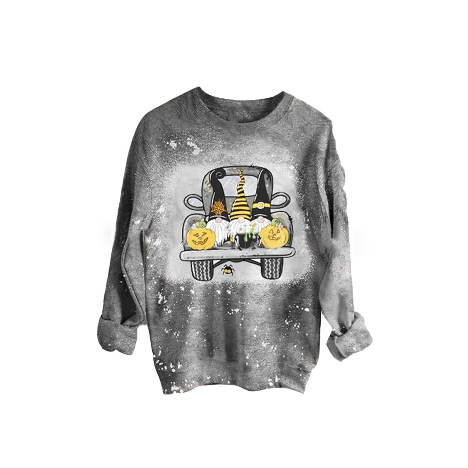 Crewneck Clothing Jumper Casual for Spring Ladies Pumpkin Car M